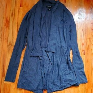 White house black market large grey sweater wrap jacket